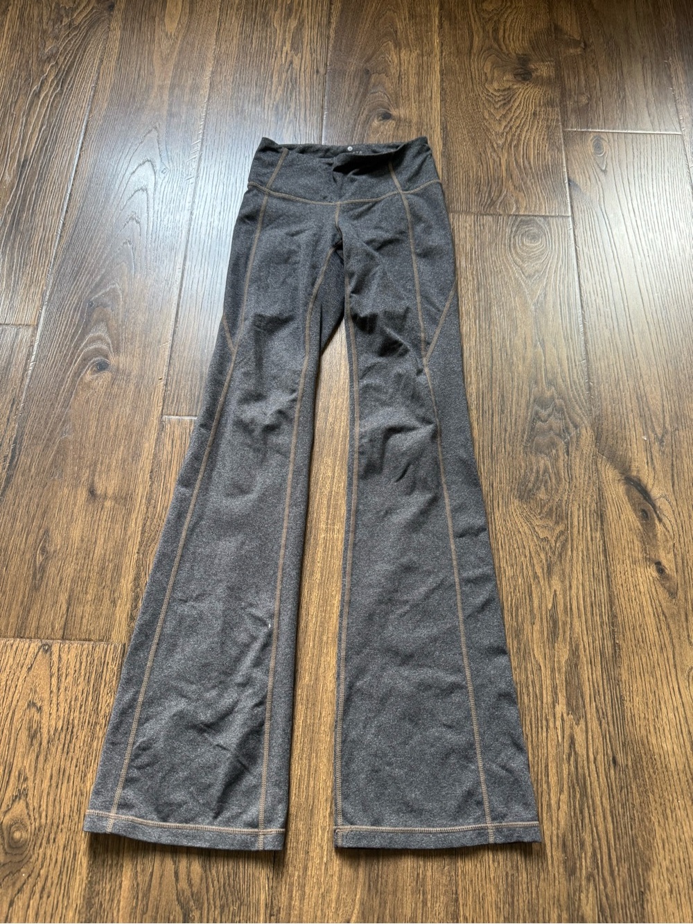 Athleta Charcoal Gray Flare Jeans with Contrast Seams